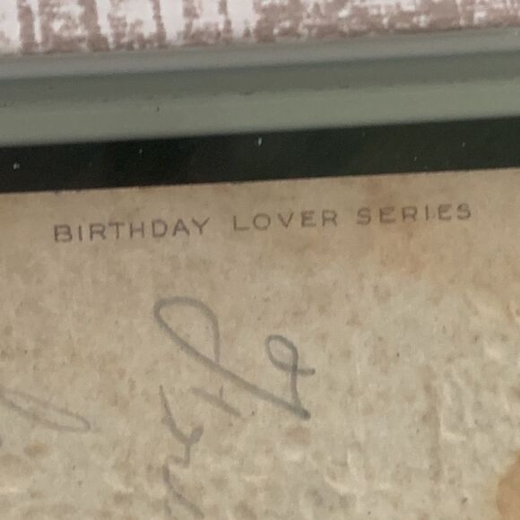 Wooden Rustic Frame with Vintage 1909 Happy Birthday Victorian Postcard - Picture 9 of 12